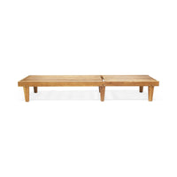 Pina Outdoor Chaise Lounger, 79 Inch, Slatted Acacia Wood, Brown - BM326999
