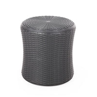 Lifo Outdoor End Table, Storage, 19 Inch, Gray Woven Polypropylene - BM327001