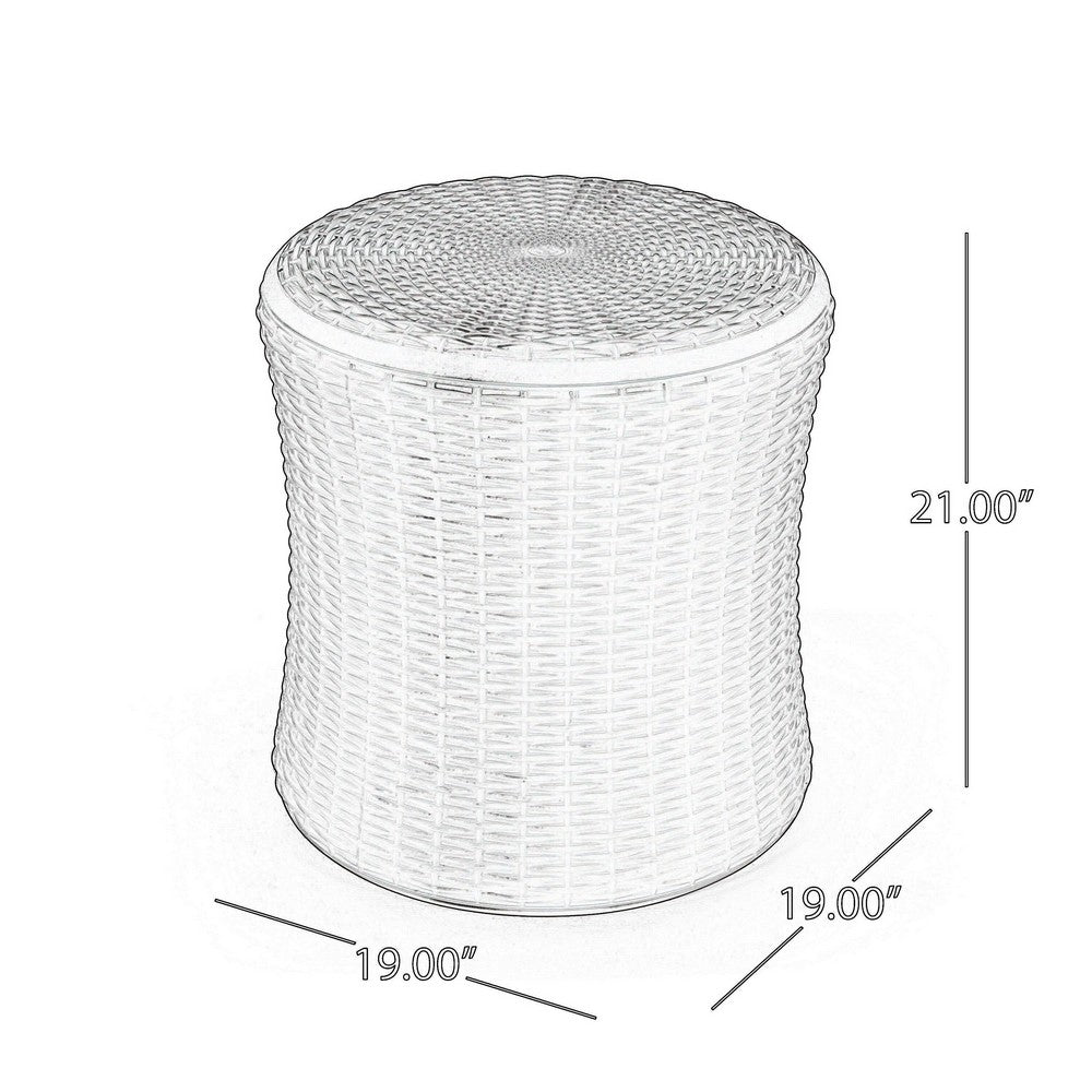 Lifo Outdoor End Table, Storage, 19 Inch, Gray Woven Polypropylene - BM327001