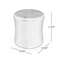 Lifo Outdoor End Table, Storage, 19 Inch, Gray Woven Polypropylene - BM327001