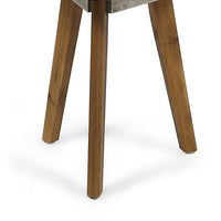 Ina Side End Table, Angled Legs, 16 Inch Round Gray Top, Acacia Wood - BM327003