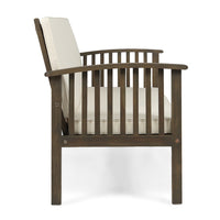 Gerry Outdoor Loveseat, Slat Panel Design, 53 Inch, Ivory Cushions - BM327015