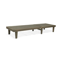 Pina Outdoor Chaise Lounger, 79 Inch, Dark Gray Slatted Acacia Wood - BM327016
