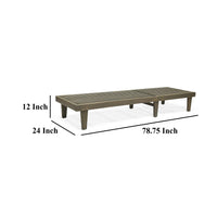 Pina Outdoor Chaise Lounger, 79 Inch, Dark Gray Slatted Acacia Wood - BM327016
