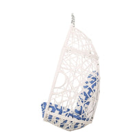 Tubo Hanging Basket Chair, Egg Shape, Rattan Woven, White - BM327021