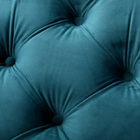 Puro Ottoman Bench, 51 Inch, Button Tufted, Plush Teal Blue Velvet - BM327024