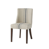 Dining Chair Set of 2, Nailhead Accents, Beige, Brown Rubberwood Legs - BM327026