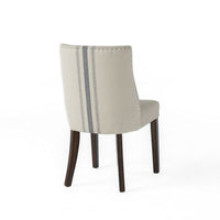 Dining Chair Set of 2, Nailhead Accents, Beige, Brown Rubberwood Legs - BM327026