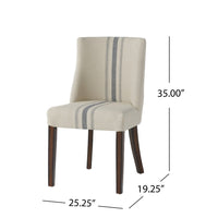 Dining Chair Set of 2, Nailhead Accents, Beige, Brown Rubberwood Legs - BM327026