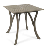 Olen Outdoor Dining Table, Slat Panel Top, 33 Inch, Brown Acacia Wood - BM327027