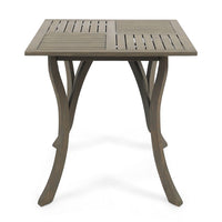 Olen Outdoor Dining Table, Slat Panel Top, 33 Inch, Brown Acacia Wood - BM327027