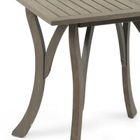 Olen Outdoor Dining Table, Slat Panel Top, 33 Inch, Brown Acacia Wood - BM327027