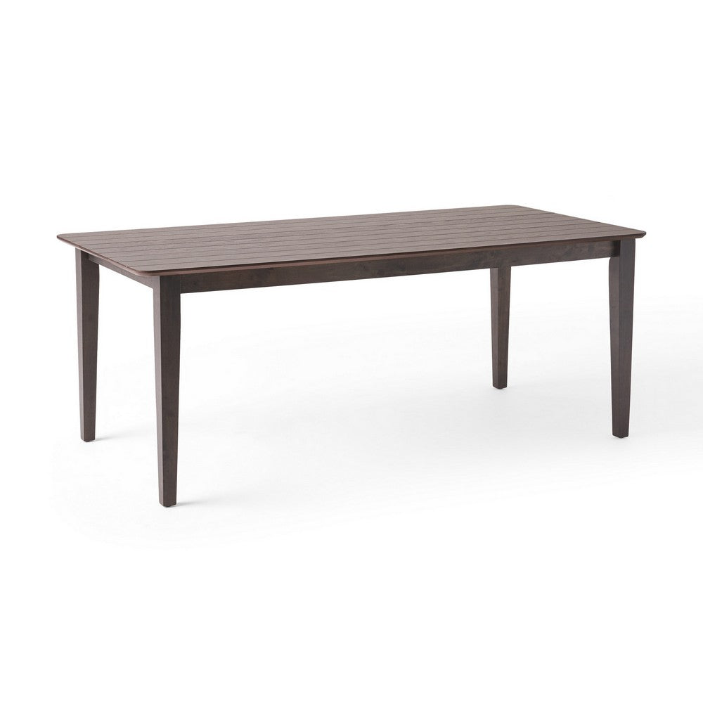 Dining Table, 76 Inch Rectangular, Curved Corners, Brown Rubberwood - BM327039