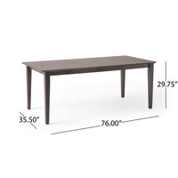 Dining Table, 76 Inch Rectangular, Curved Corners, Brown Rubberwood - BM327039
