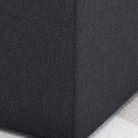 Liasa Footstool Ottoman, Charcoal Gray, Rubberwood Frame, 17 Inch - BM327073