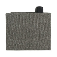 Perie Outdoor Swivel Chair, Black Fabric, Gray Wicker, Iron, 34 Inch - BM327077