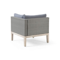 Loft Modular Corner Sofa Chair, Light Gray Acacia Wood, Rattan 29 Inch - BM327091