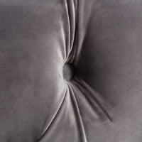 Keja Ottoman, Tufted Dark Gray Velvet, Soft Cushioning, Round 30 Inch - BM327094