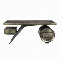 Bran Executive Office Desk with Power Dock, Drawer, Bronze Aluminum - BM327224