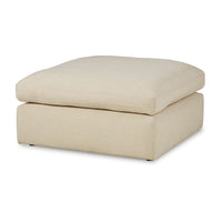 Elize Oversized Accent Ottoman, Beige Polyester, Soft Cushion, 42 Inch -BM327308