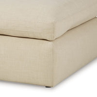 Elize Oversized Accent Ottoman, Beige Polyester, Soft Cushion, 42 Inch -BM327308