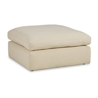 Elize Oversized Accent Ottoman, Beige Polyester, Soft Cushion, 42 Inch -BM327308