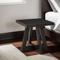 Dani Side End Table, Angled Legs, Square 24 Inch Black Hardwood Top -BM327337