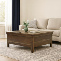 Chip Lift Top Coffee Table, Hidden Storage, 36 Inch Brown Acacia Wood -BM327359