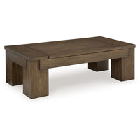 Wain Lift Top Cocktail Coffee Table, 54 Inch Rustic Brown Solid Wood -BM327374