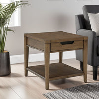 Howie Side End Table, Drawer and Shelf, Rectangular 26 Inch Brown Wood -BM327376