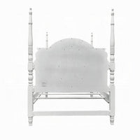 Auri Twin 4 Poster Princess Bed, Classic Arched Headboard, White Wood - BM327559