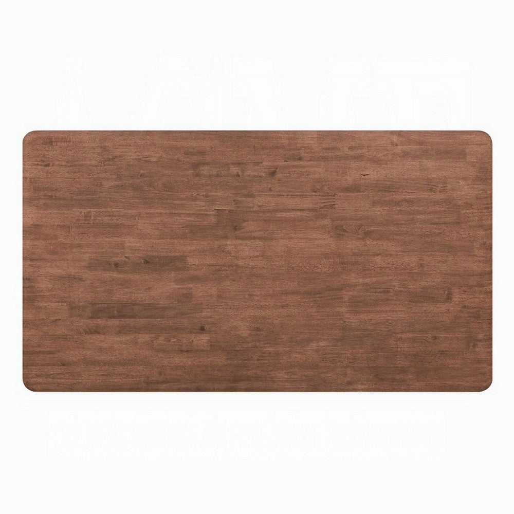 Kinni Dining Table, Walnut Brown Wood, Bent Legs, Rectangular 63 Inch - BM327581