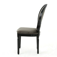 Dining Chair Set of 2, Traditional Style, Black Velvet, Birch Wood -BM327687