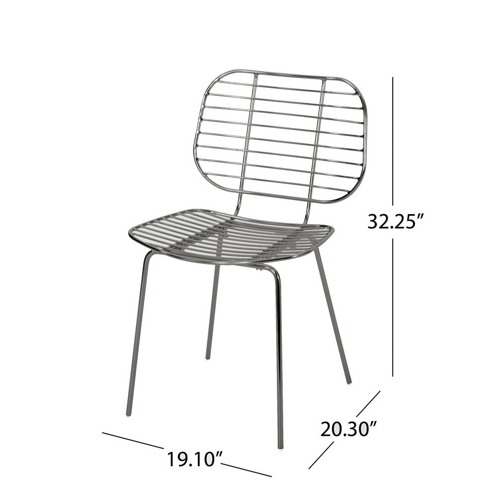Dream Dining Chair, Iron Woven Industrial Design, Retro Gray Finish -BM327697