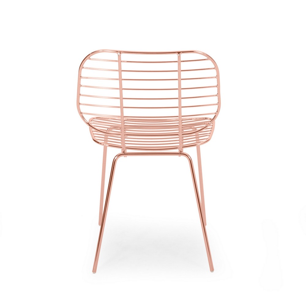 Dream Dining Chair, Iron Woven Industrial Design, Rose Gold Finish -BM327698