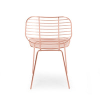 Dream Dining Chair, Iron Woven Industrial Design, Rose Gold Finish -BM327698