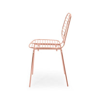 Dream Dining Chair, Iron Woven Industrial Design, Rose Gold Finish -BM327698