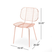 Dream Dining Chair, Iron Woven Industrial Design, Rose Gold Finish -BM327698