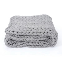 Moon Throw Blanket, 60 Inch, Knitted Design, Acrylic, Silvery Gray -BM327699
