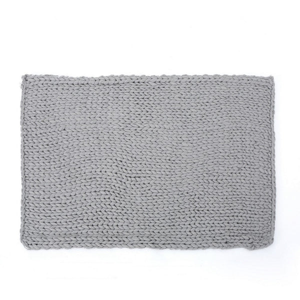 Moon Throw Blanket, 60 Inch, Knitted Design, Acrylic, Silvery Gray -BM327699