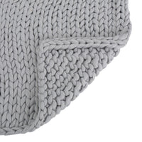 Moon Throw Blanket, 60 Inch, Knitted Design, Acrylic, Silvery Gray -BM327699