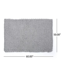 Moon Throw Blanket, 60 Inch, Knitted Design, Acrylic, Silvery Gray -BM327699