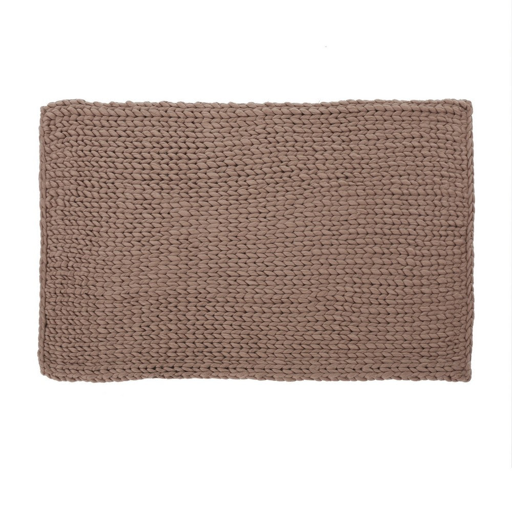 Moon Throw Blanket, 60 Inch, Knitted Design, Acrylic, Coffee Brown  -BM327700