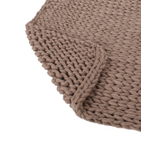 Moon Throw Blanket, 60 Inch, Knitted Design, Acrylic, Coffee Brown  -BM327700