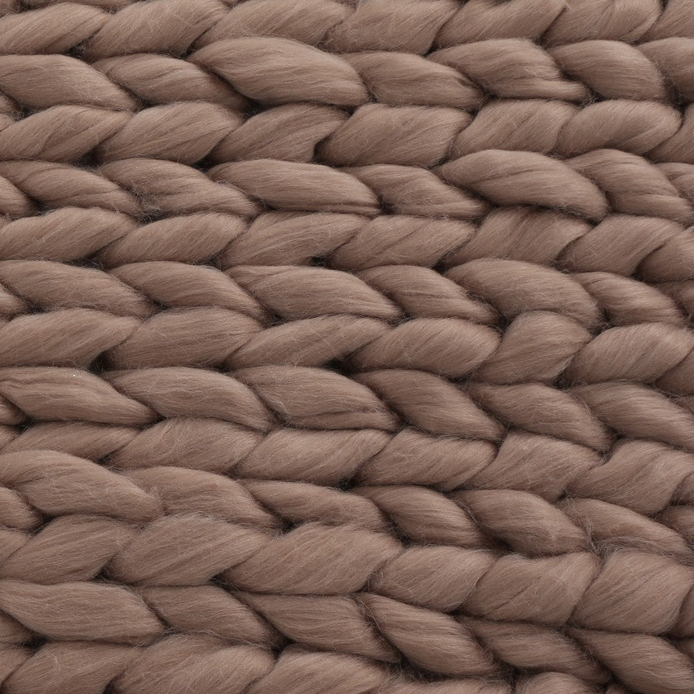 Moon Throw Blanket, 60 Inch, Knitted Design, Acrylic, Coffee Brown  -BM327700