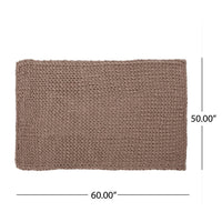 Moon Throw Blanket, 60 Inch, Knitted Design, Acrylic, Coffee Brown  -BM327700