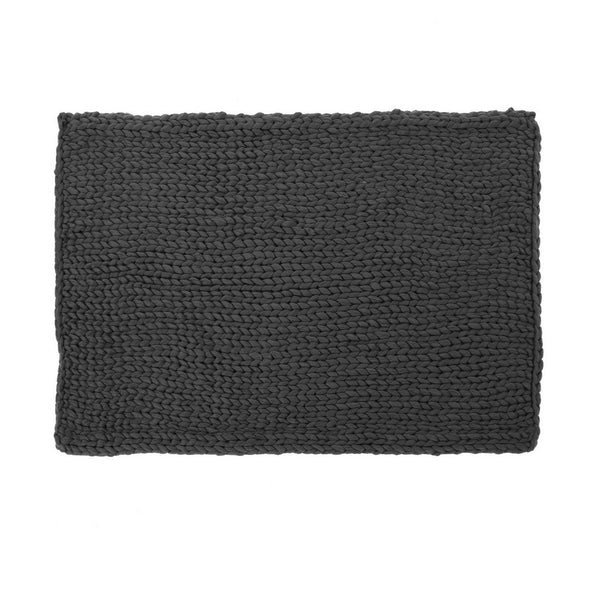 Moon Throw Blanket, 60 Inch, Knitted Design, Acrylic, Dark Gray Finish -BM327701