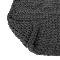 Moon Throw Blanket, 60 Inch, Knitted Design, Acrylic, Dark Gray Finish -BM327701