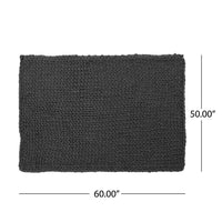 Moon Throw Blanket, 60 Inch, Knitted Design, Acrylic, Dark Gray Finish -BM327701
