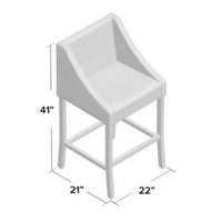 Cross Barstool Chair, Curved Armrest Design, Dark Brown Bonded Leather -BM327704